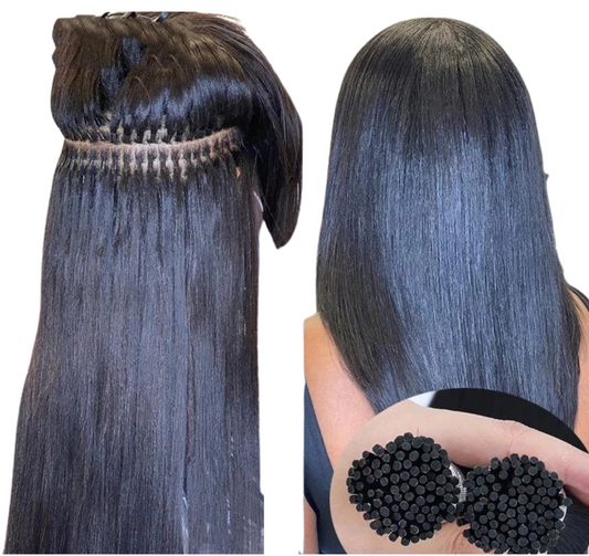 Brazilian Straight Human Hair I Tip Microlinks Bulk Braiding Human Hai