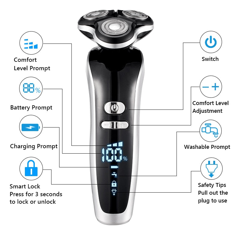 New Electric Shaver For Men 4D Electric Beard Trimmer USB